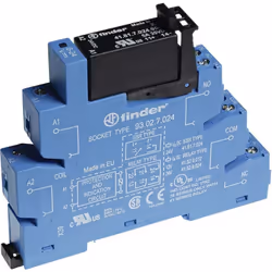 description Relais de couplage SSR pour rail DIN avec bornes à vis. La LED de circuit de présence tension et protection bobin ...