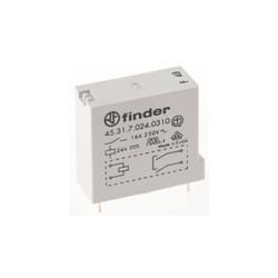 Relais de puissance Finder 45 Series, 1 NO, bobine 24V c.c. Montage sur CI 360mW ( Prix pour 1 )