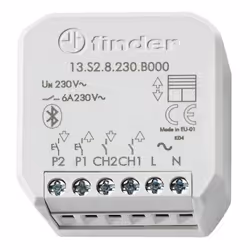 Actionneur pour volets roulants Finder YESLY 6A, avec les caractéristiques suivantes : Tension d'alimentation : 230 V AC (50/ ...