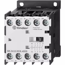 description Mini-contacteur industriel pour rail de support 35 mm, 4 N/O 9 A (400 V - AC 3), matériau de contact AgSnO2, puis ...