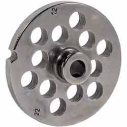 Grille de hachoir 12 mm compatible avec le hachoir à viande N°22 REBER. Caractéristiques techniques : Trou de la grille : 12  ...