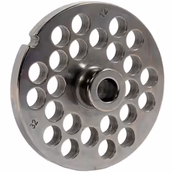 Grille de hachoir 12 mm compatible avec le hachoir à viande N°32 REBER. Caractéristiques techniques : Trou de la grille : 12  ...