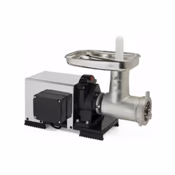 Hachoir à viande 9504 NSPI de Reber avec moteur électrique à induction. Plaque et couteaux auto aiguisage en acier. Ventilate ...