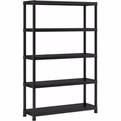 Etagère - KETER - Etagère Plus 120/5 - Matière recyclée - Installation murale - Pieds surélevés - Noir