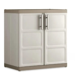 Armoire rangement basse XL - Sable/Beige