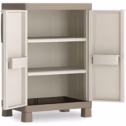 Armoire basse en résine - KIS - Excellence 9709 - Gris - 2 tablettes réglables et 2 bacs porte-outils