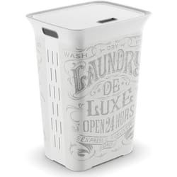 KIS Coffre à linge Laundry de Luxe Chic Style - 60 l - Gris et blanc