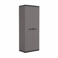 Armoire de rangement Piu haute - 68 x 39 x 166 cm - Gris anthracite et noir - KIS