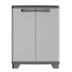 Keter Armoire Basse de Rangement Gris et Noir Étagère Balcon Terrasse Garage 445035