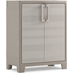 Armoire basse Gulliver - KETER - Beige Sable - 2 étagères réglables - 80 x 44 x 100 cm