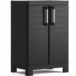 Keter Armoire de Rangement Basse Detroit Noir Casier de Stockage Organisateu 440918