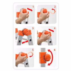 GIERRE Peppina Echelle télescopique Aluminium, Orange - Vue supplémentaire 6