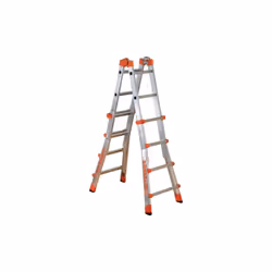 E'chelle polyvalente Gierre Peppina ge'ante 5+5 e'chelons en aluminium te'lescopique 3 configurations capacite' maximale 150  ...
