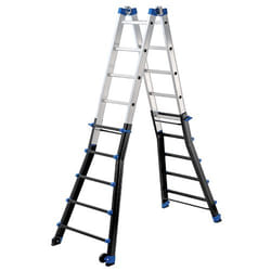 GIERRE AL070 échelle Echelle pliante Aluminium, Noir, Bleu