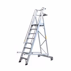 Plateforme Individuelle Roulante - Hailo - PIR 8 marches - Aluminium - 2 roues autobloquantes - Charge 150 kg