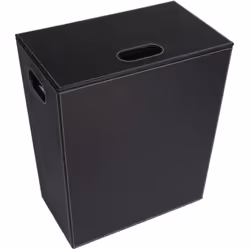 Présentation Panier à linge Ecopelle en cuir synthétique L43 x l26 x h48 cm Avec sac Noir Koh-I-Noor