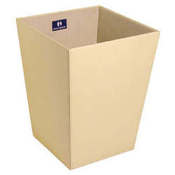 Koh-i-noor - Poubelle salle de bain Ecopelle en cuir synthétique L23 x l23 x h30cm - couleur crème