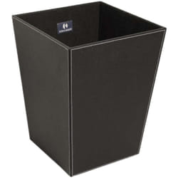 Poubelle salle de bain Ecopelle en cuir synthétique L23 x l23 x h30cm - couleur noir Koh-i-noor