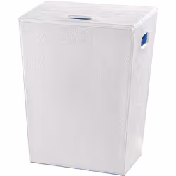 Présentation Coffre à linge en cuir pour salle de bain avec son intérieur en tissu. Dimensions : Hauteur 60cm - Largeur 47cm ...