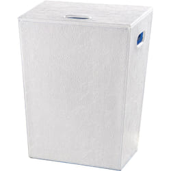 Koh-i-noor - Panier à linge Ecopelle en cuir synthéthique avec sac 48x30xh61cm - blanc perle