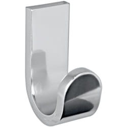 Koh-i-noor - Patère materia en aluminium brillant éloxé chromé - 3 x 4,6 x h8 cm - avec adhésif 3M