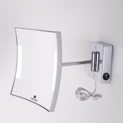 Présentation Miroir grossissant à bras simple. Alimentation externe par prise. Idice de Protection IP20 Structure en laiton c ...