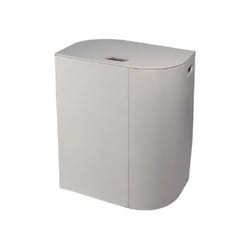 Koh-i-noor - Panier à linge Vela en cuir synthétique avec sac L48,5 x l32 x h61cm - couleur gris tourterelle