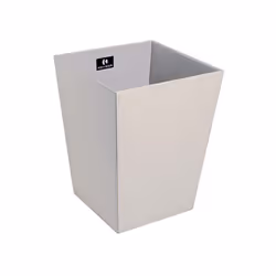 Présentation Poubelle salle de bain Ecopelle en cuir synthétique Dimensions : L23 x l23 x h30 cm Gris tourterelle Gamme Ecope ...