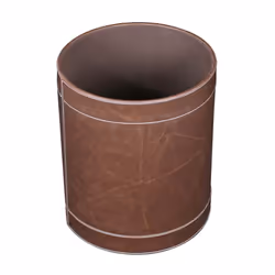 Présentation Poubelle salle de bain Vintage Eco-cuir fait main Ø23 x h30 cm Noir Koh-I-Noor