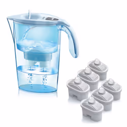 Laica J99601, Filtre à eau pour carafe, 2,3 L, Bleu, Translucide, Blanc