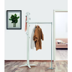 Foppapedretti Espansiva porte-manteaux Colonne 8 crochet(s) Chrome, Blanc - Vue supplémentaire 4