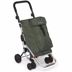 Chariot de courses pliable Foppapedretti Go Up - Olive - Capacité 38L - Sac isotherme 6L