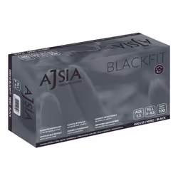 Ajsia BLACKFIT Gants jetables Noir Mousse de nitrile