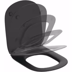 Abattant WC ultra plat couleur : noir soyeux avec fonction SoftClose facile à retirer pour un entretien aisé