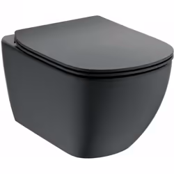 Pack WC suspendu Tesi AquaBlade - Noir mat - Abattant frein de chute ultra-fin