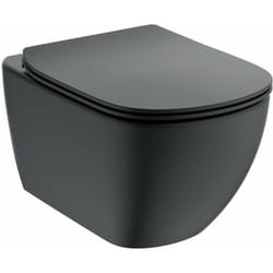 Pack WC suspendu Tesi AquaBlade - Noir mat - Abattant frein de chute ultra-fin