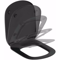 Abattant de WC wrapower couleur : noir soyeux wrapover - la lunette n’est pas visible lorsque le couvercle est rabattu avec f ...