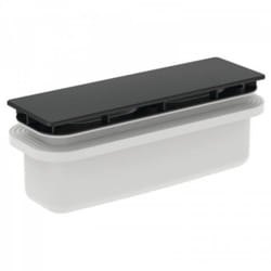 Ideal Standard - Bonde et cache Rectangulaire Noir mat pour receveur Ultra Flat New