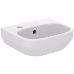 Lave-mains coloris : blanc matériau : céramique sanitaire dimensions : 350 x 300 mm avec trop-plein 1 trou pour mitigeur à ga ...
