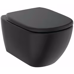 WC suspendu avec abattant couleur : noir satiné matériau : céramique sanitaire dimensions : 535 x 365 x 340 mm technologie de ...