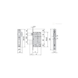 Viro - art 7435 Serrure a mortaiser laiton avec entrA e 35 mm sans cylindre