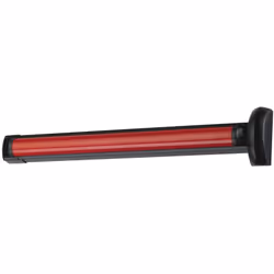Série FAST ambidextre, boîtier en aluminium peint en noir. Pêne demi-tour autobloquant en alliage d'aluminium chromé. Barre o ...