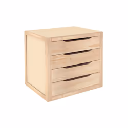 Cajonera en madera de pino con 4 cajones cm 39x30x37,5h para muebles
