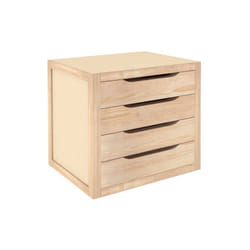 Cajonera en madera de pino con 4 cajones cm 39x30x37,5h para muebles
