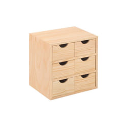 Astigarraga - Mini commode polyvalente en bois avec 6 tiroirs cm 28x20x28h pour meubles