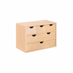 Mini commode polyvalente en bois avec 6 tiroirs 40X20X28h cm pour meuble