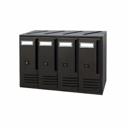 BOÎTES AUX LETTRES Mod.CUBO en aluminium.Serrure à cylindre avec deux clés.Art. C 4 mm. 420 x 175 x 300 h. Finition fonte.