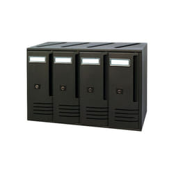 Alubox - Boîte aux lettres modèle cube 4 places aluminium 420x175x300 trimec copropriété - Séjour