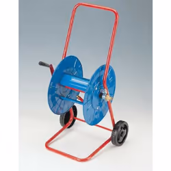 CHARIOT en tôle emboutie et peinte. Complet avec raccords mâles. Pour 100 m de tuyau 5/8