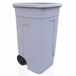 POUBELLE en PP recyclable. Roues et essieux pré-assemblés. Fixation sac poubelle aux 4 coins. Capacité 100 litres. Dimensions ...